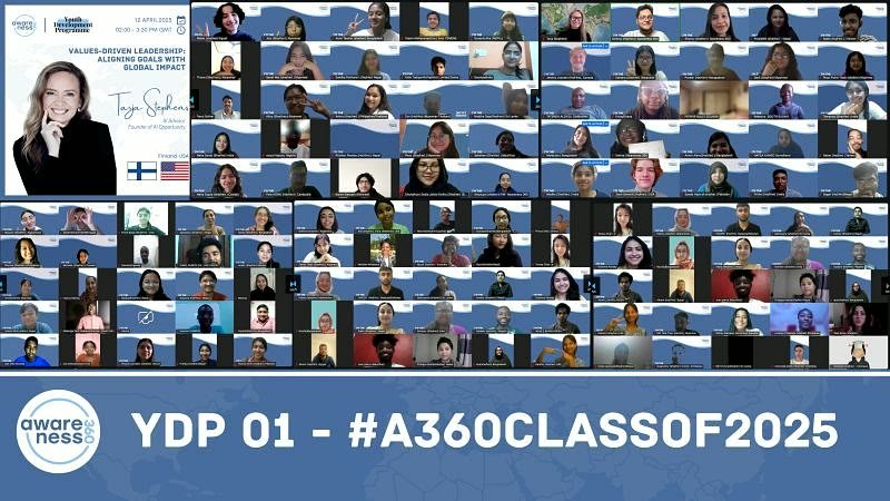 The virtual masterclass, hundreds of young leaders on screen
