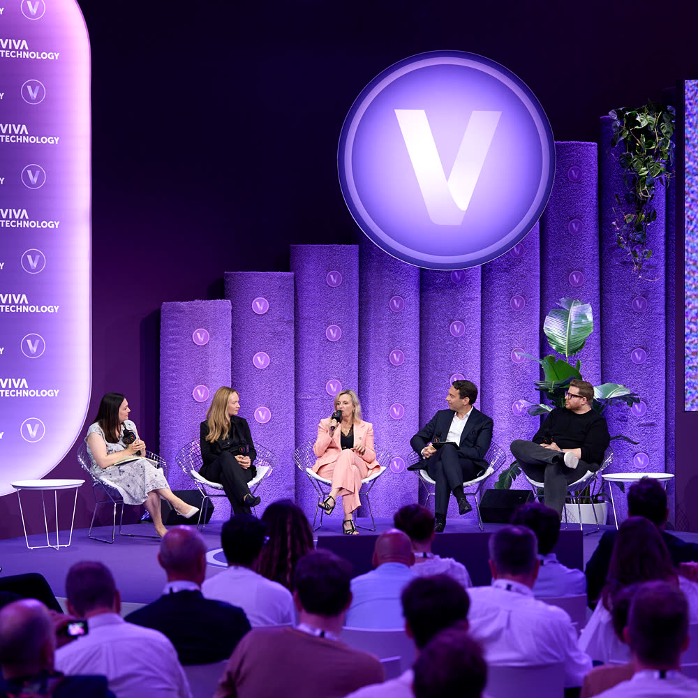 Tarja Stephens on the VivaTech stage in Paris